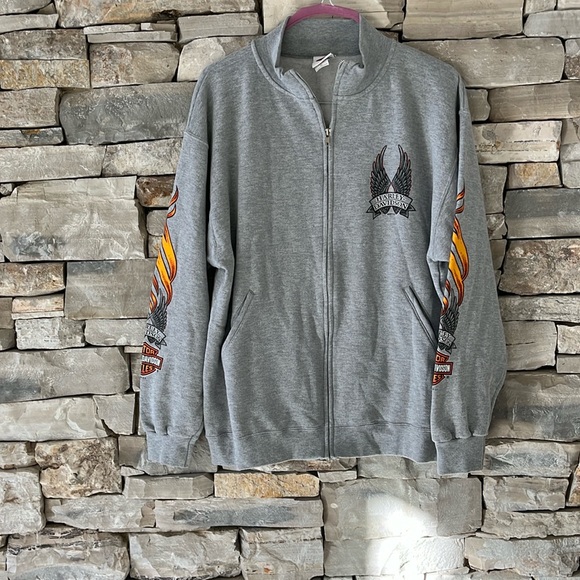 Harley Davidson XL Men’s gray front zip sweatshirt - Picture 1 of 5